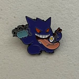 Pokemon Gengar Eating Ramen Pin Brooch Pins Streetwear Hats Hat Bag New